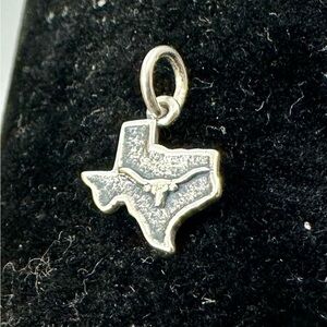 JAMES AVERY Sterling Silver Solid State of Texas Longhorn Charm Pendant; RETIRED